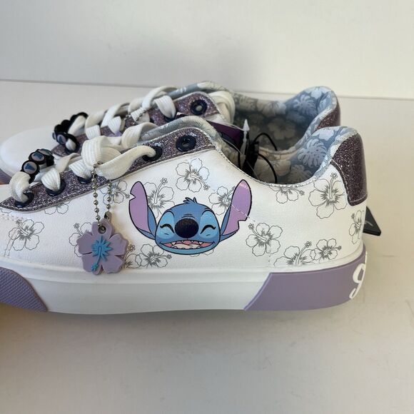 Disney’s Lilo & Stitch Women’s Low Top Lace Up Court Sneakers White Size 6 NWTs - Picture 9 of 12